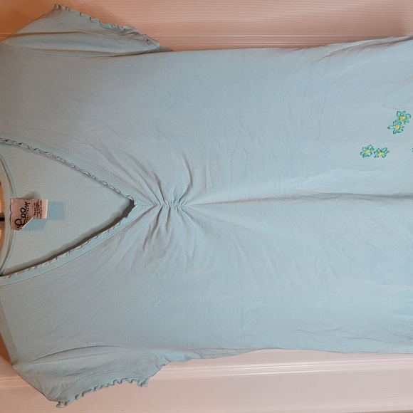 Lee Light Blue Blouse with Floral Embroidery - Picture 1 of 5